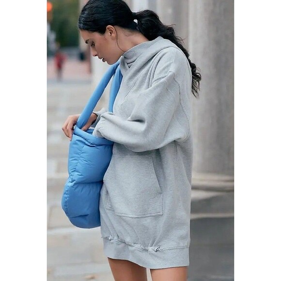 Daily Practice by Anthropologie Hooded Mini Dress Long Sleeve Gray XL NWT 284876 - Picture 3 of 9